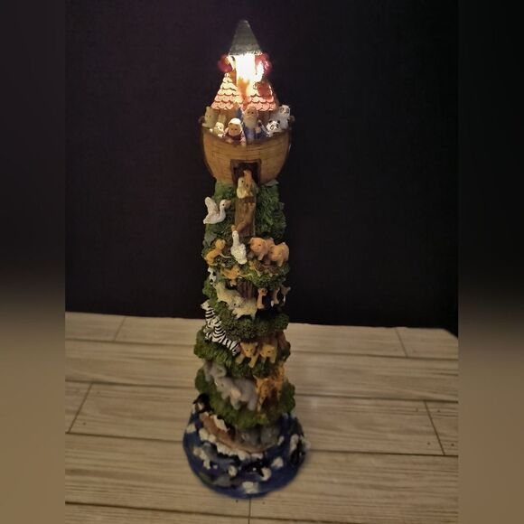 Noah's Ark Tree Statue Figurine Holiday Home Decor Lights Up & Plays Music 1996 - Picture 13 of 13